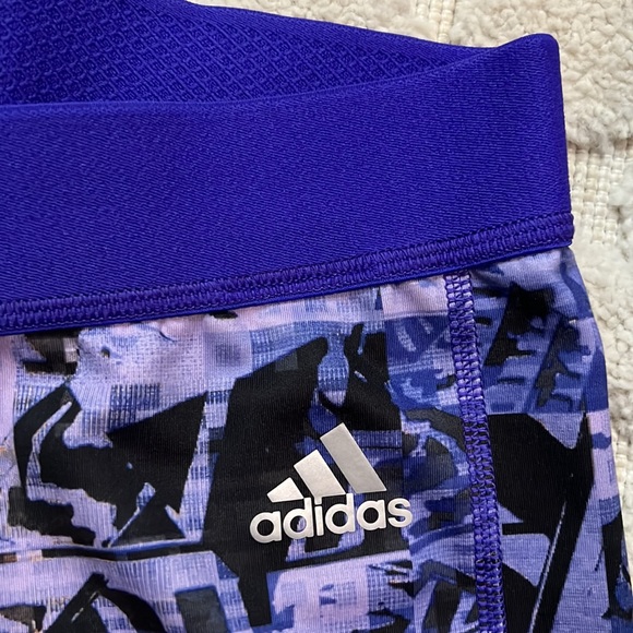Adidas TechFit Capri compression leggings Size L Purple - Picture 2 of 5